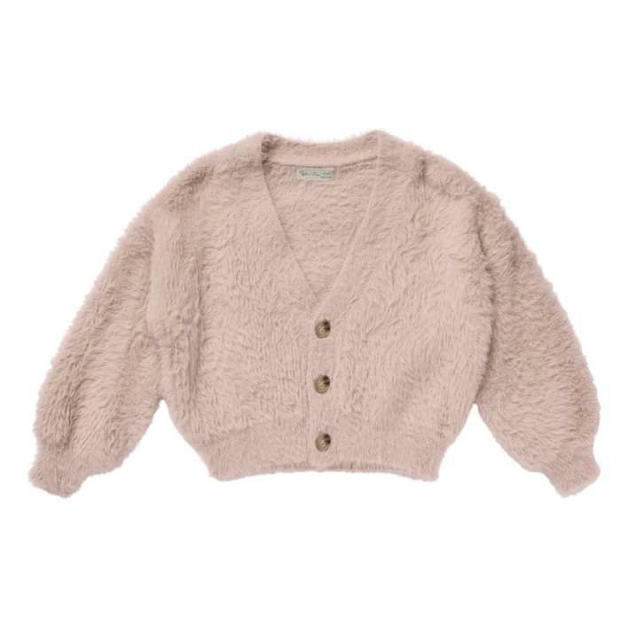 fuzzy cardigan || blush