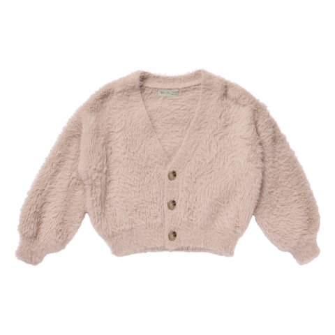 fuzzy cardigan || blush