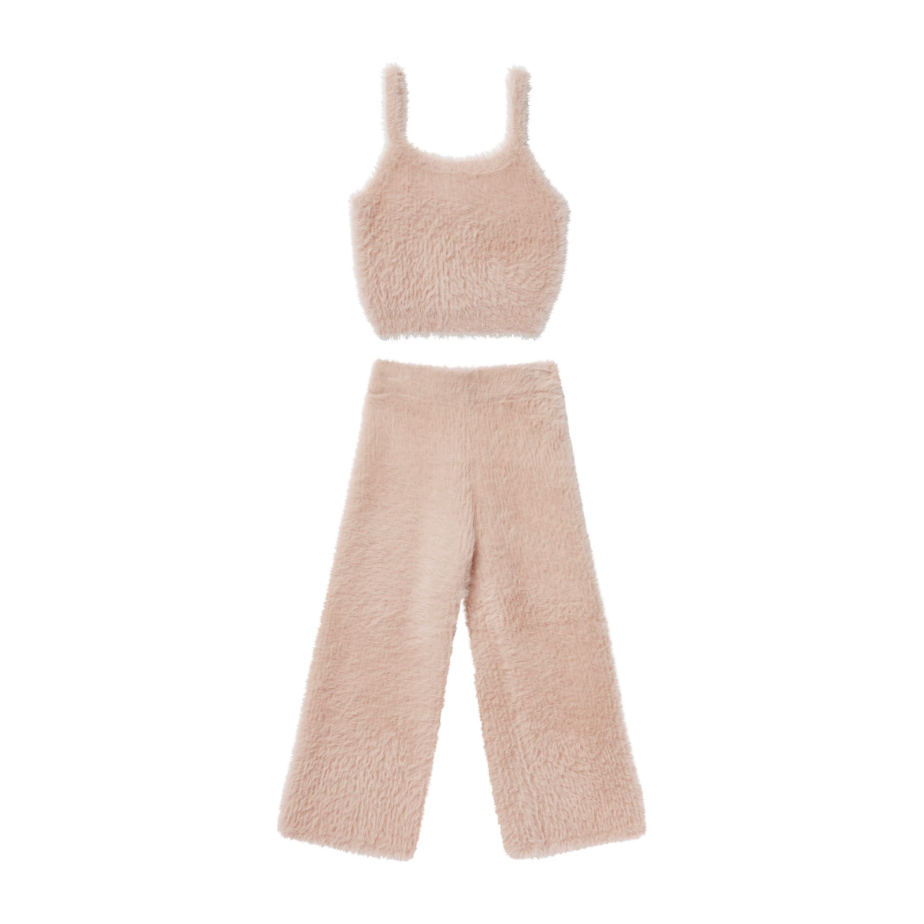 fuzzy knit set || blush