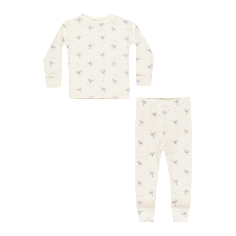 organic long sleeve pajama set || hanukkah