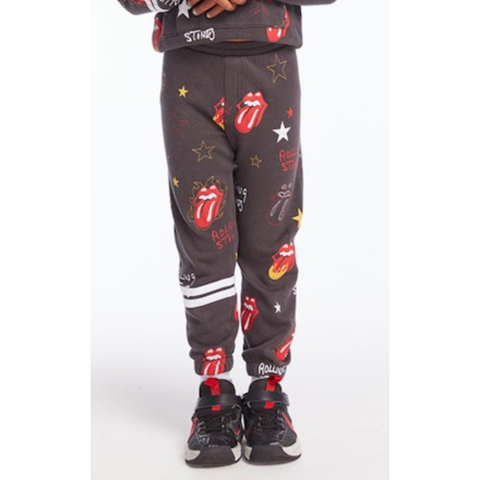 rolling stones cotton fleece lounge pant | tongue logo stars