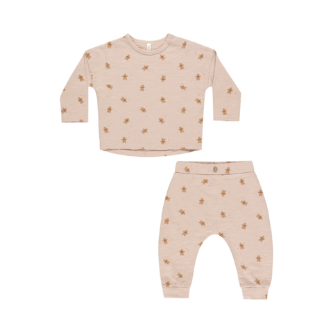 long sleeve tee + pant set || gingerbread