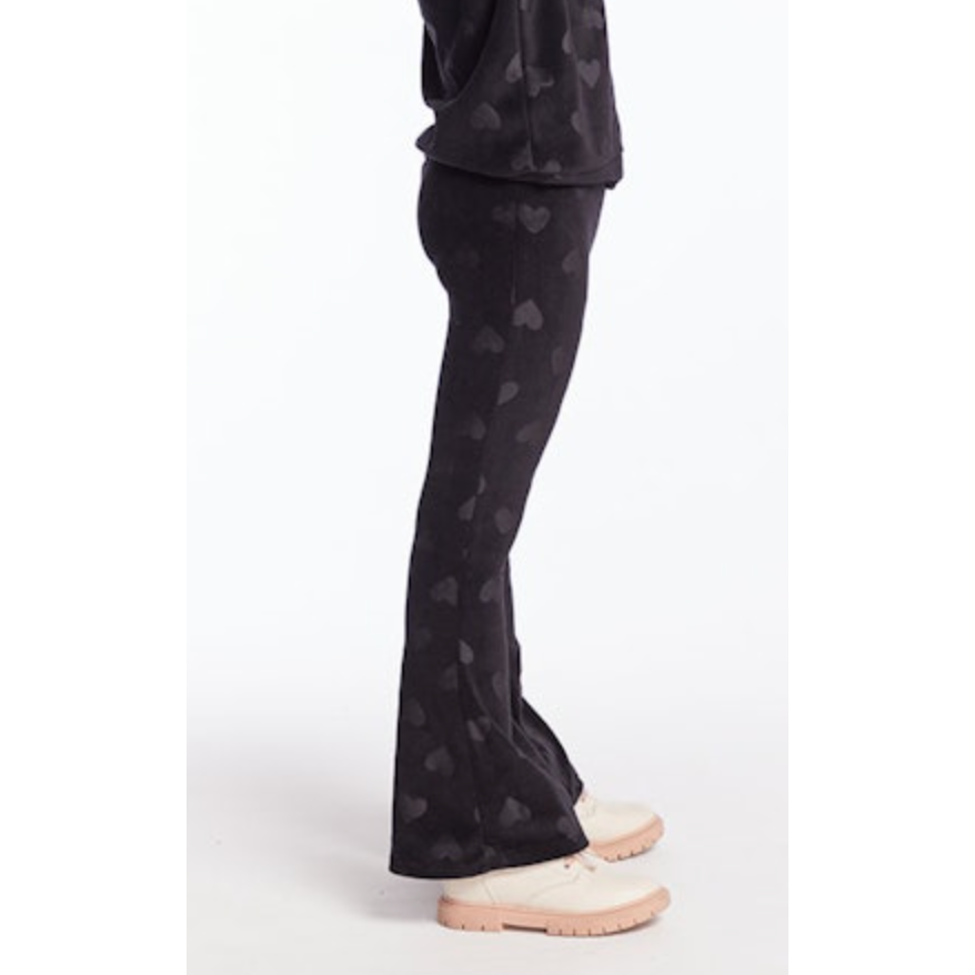 burnout heart stretch velvet tara legging | licorice heart