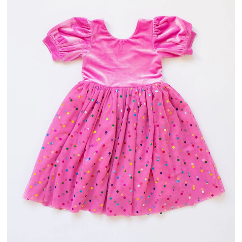 diana puff dress | bubblegum confetti