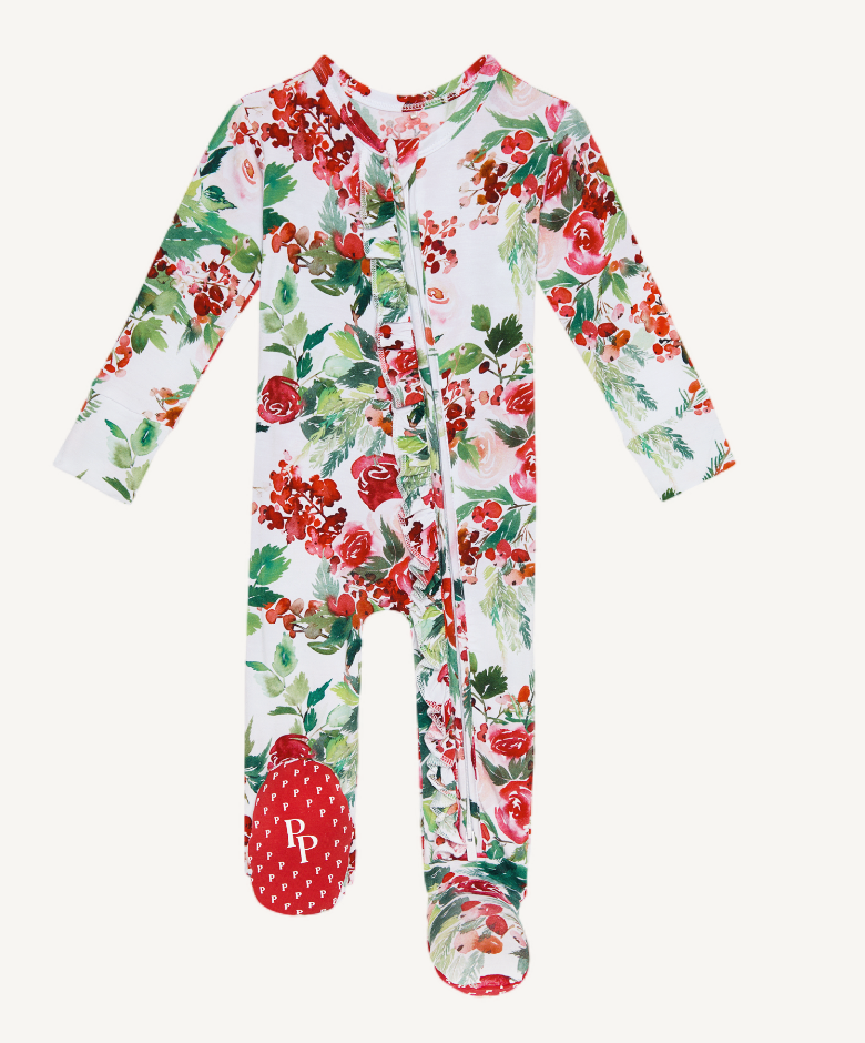 beatrix | footie ruffled zippered one piece