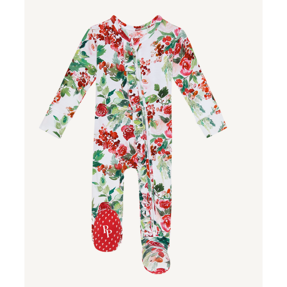beatrix | footie ruffled zippered one piece