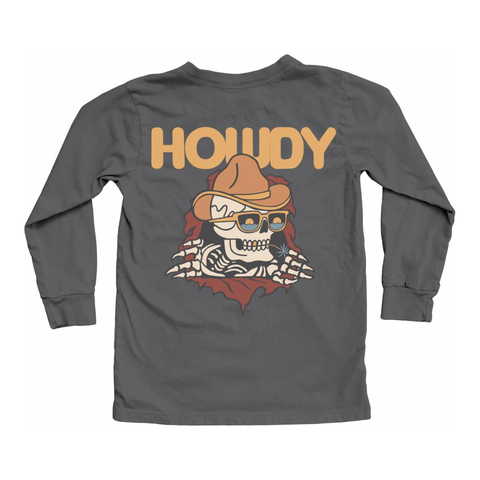 howdy partner long sleeve tee | black