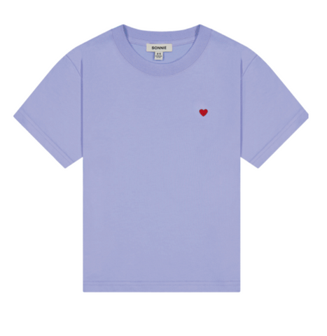 heart tee + bike short | ultra violet