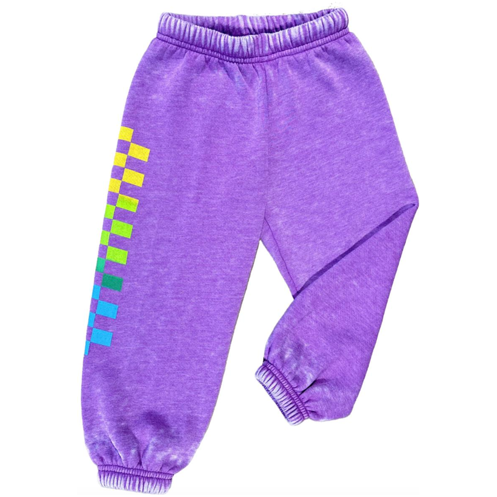 rainbow check sweatpant | plum