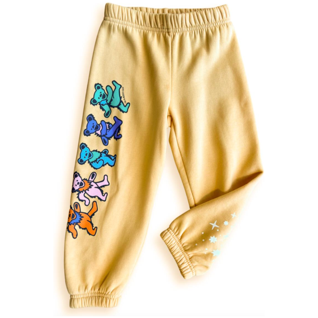 grateful dead dancing bears sweatpant | yellow