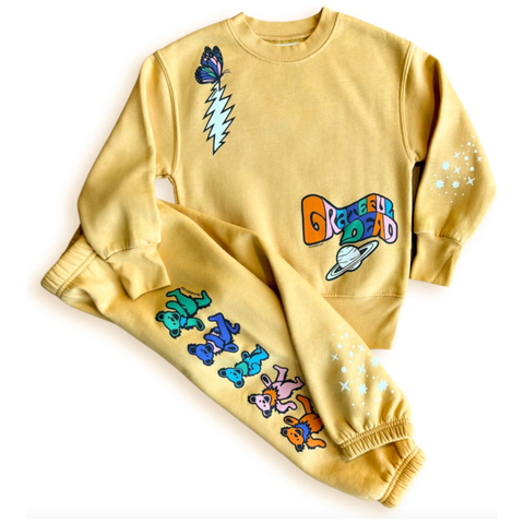 grateful dead dancing bears sweatpant | yellow