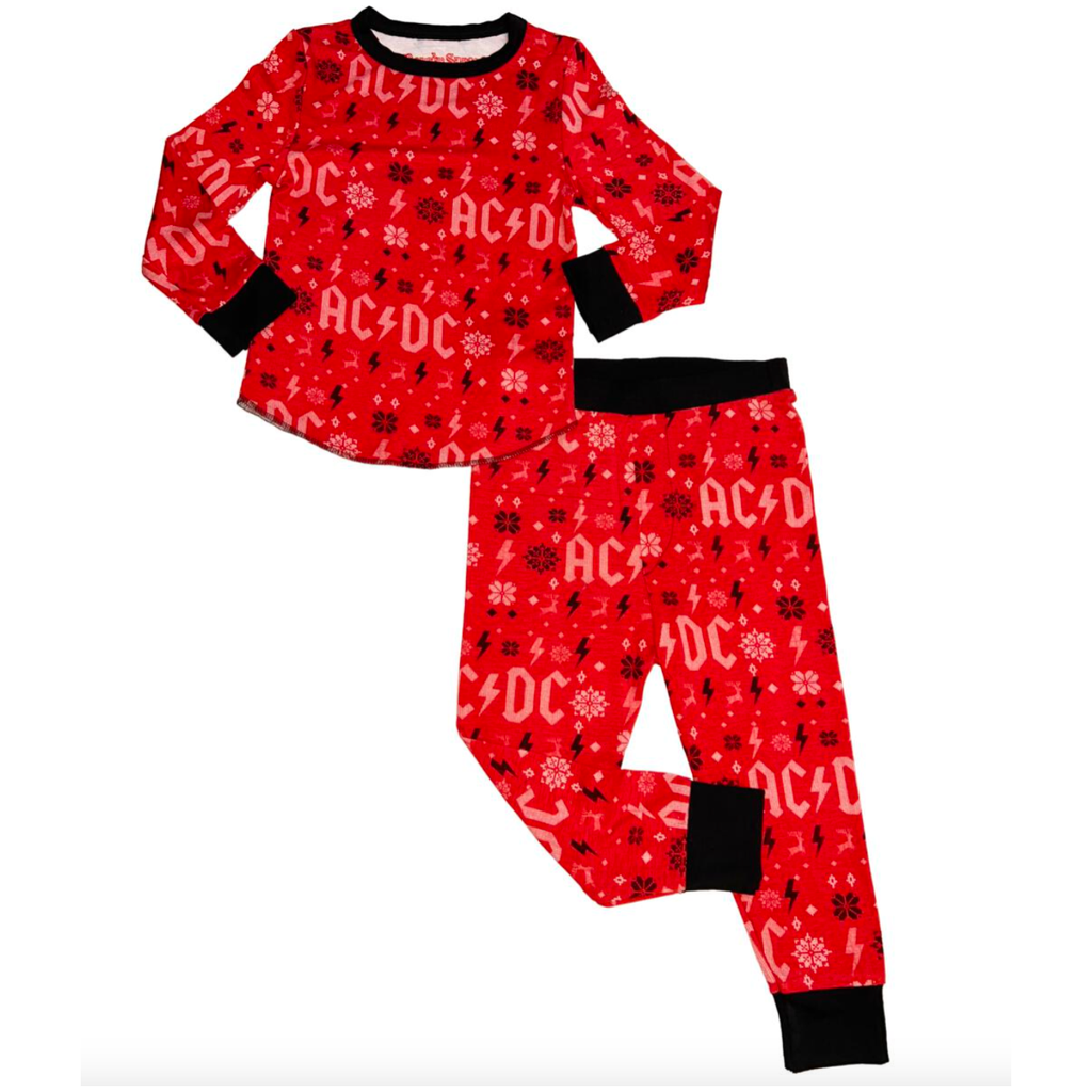 acdc holiday bamboo thermal set | red