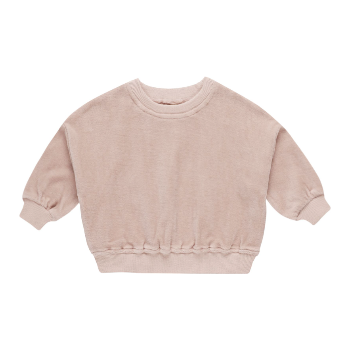 velour relaxed sweatshirt || blush