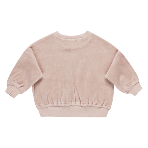 velour relaxed sweatshirt || blush