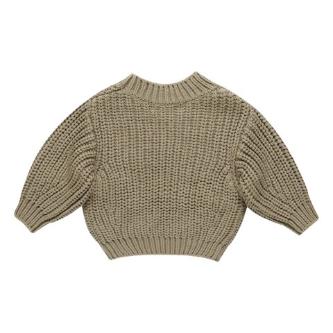 chunky knit sweater || olive