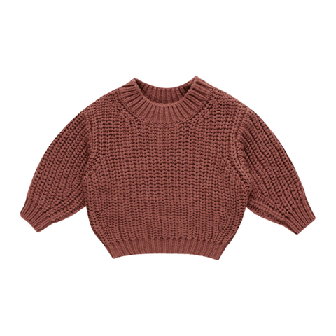 chunky knit sweater || cranberry