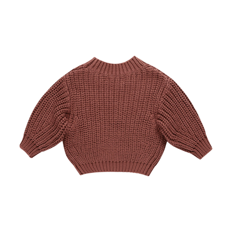 chunky knit sweater || cranberry