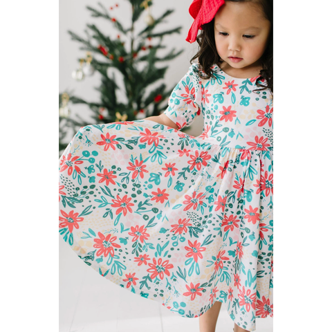 puff dress | holiday floral