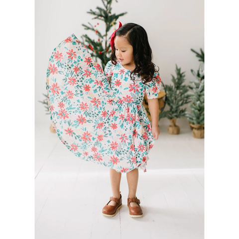 puff dress | holiday floral