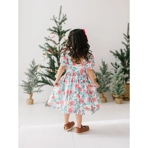 puff dress | holiday floral