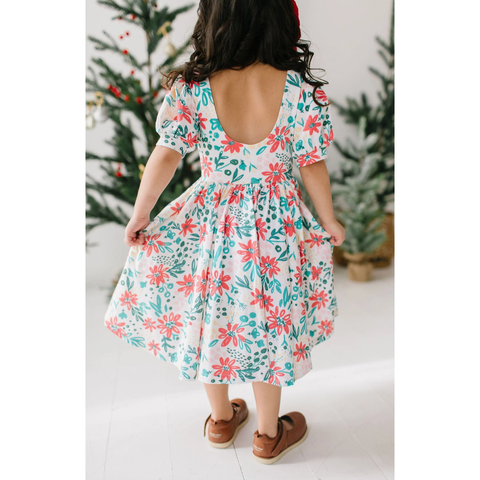 puff dress | holiday floral