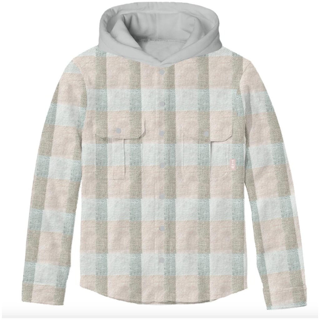 coastline hooded flanal | faded pink/natural