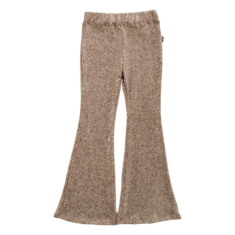 fitted flare pant | rose gold sequin