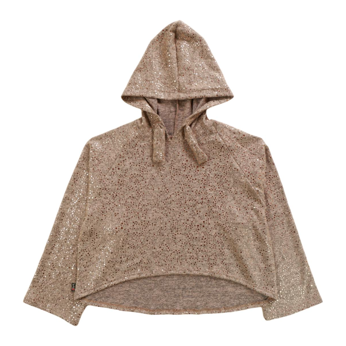 high low hoodie with wide string | rose gold sequin