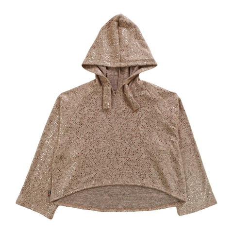 high low hoodie with wide string | rose gold sequin