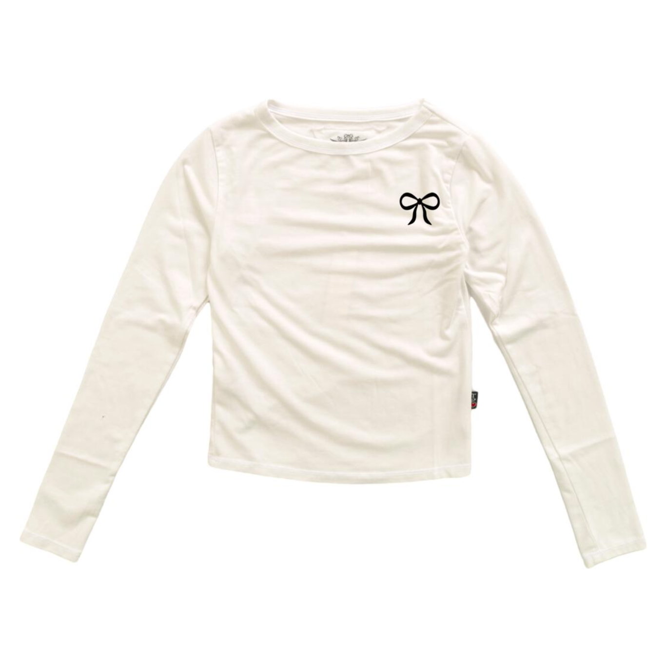 long sleeve bow tee | ivory