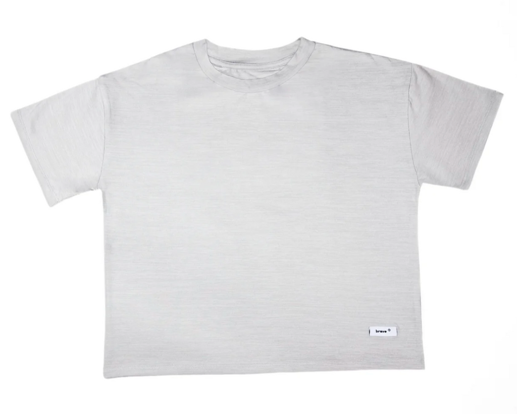 short sleeve shaker tee || heather light grey