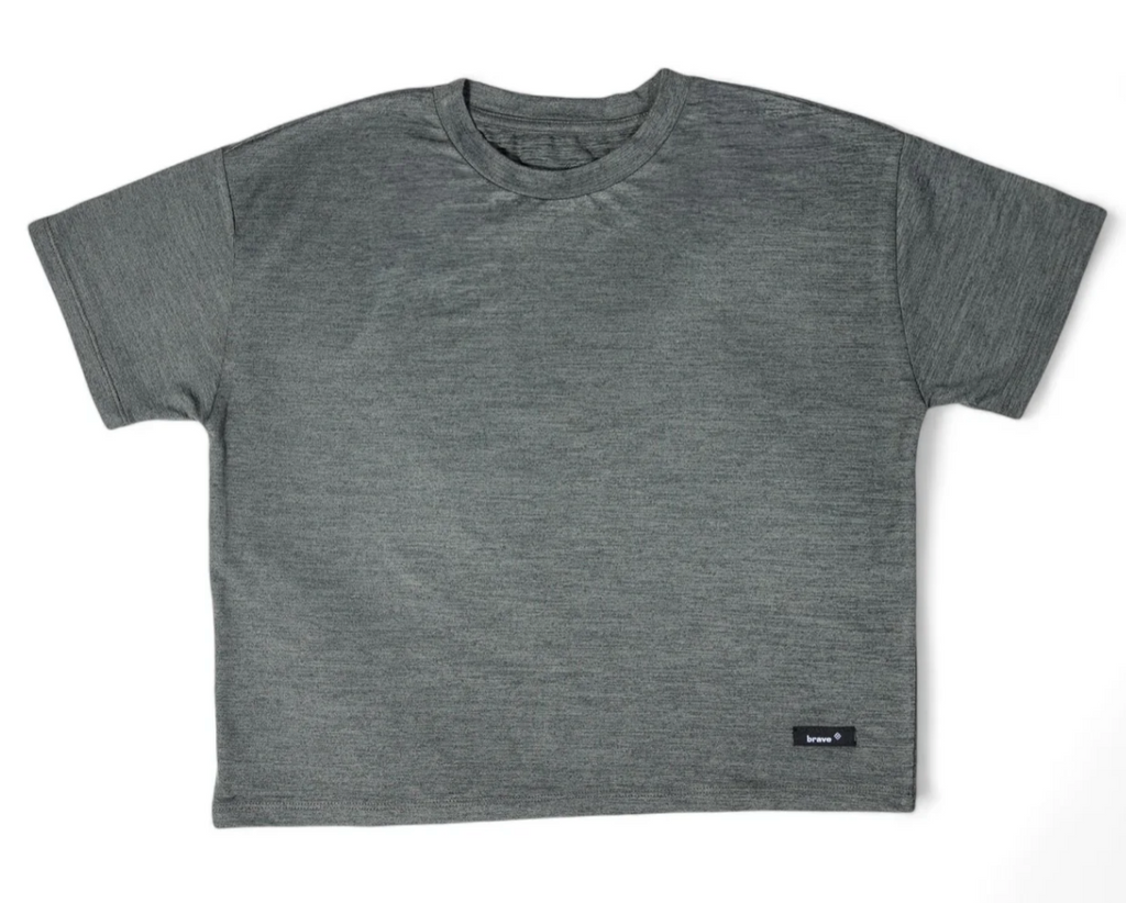 short sleeve shaker tee || greyish black