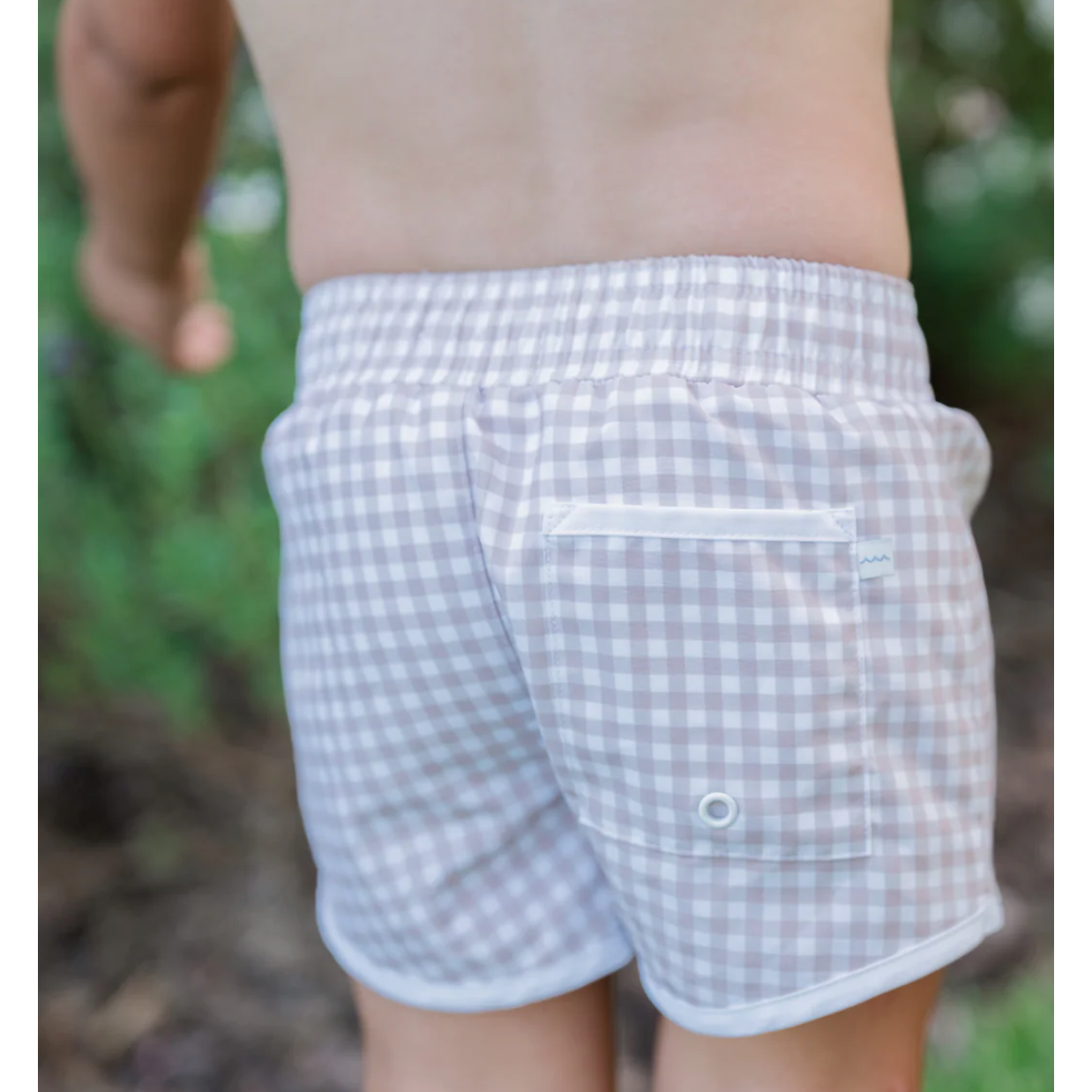 boys brown gingham boardie