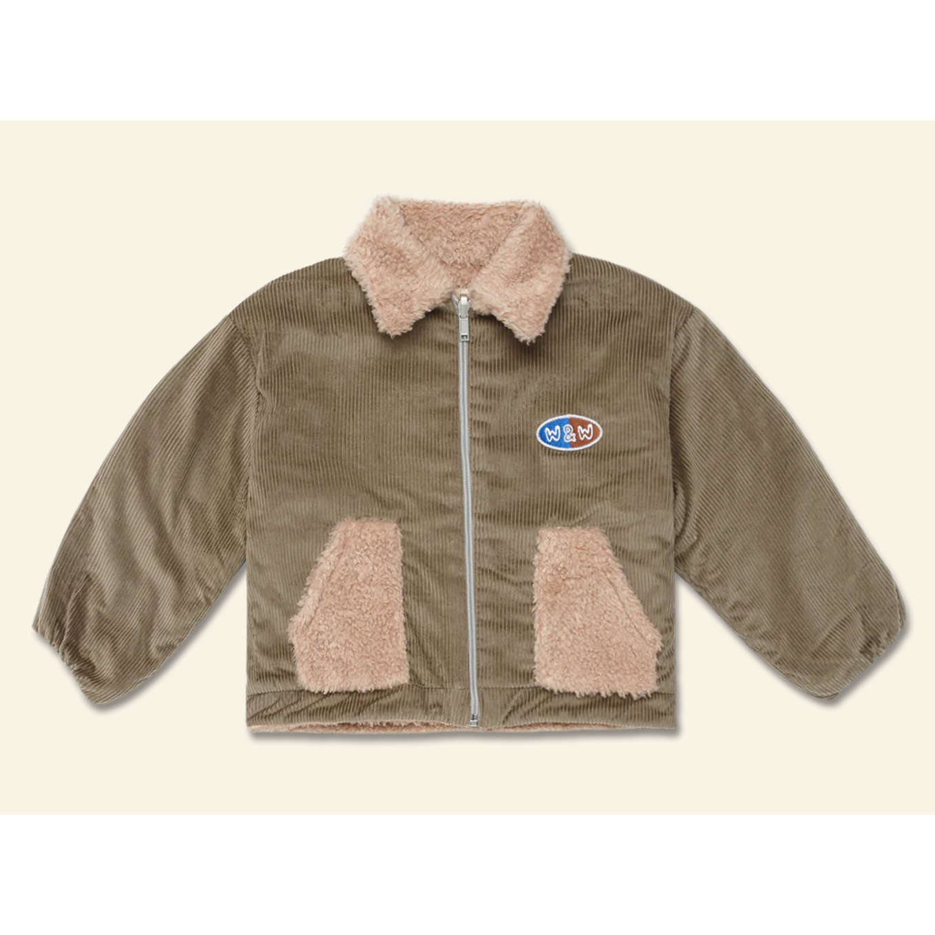 zip up reversible jacket | khaki