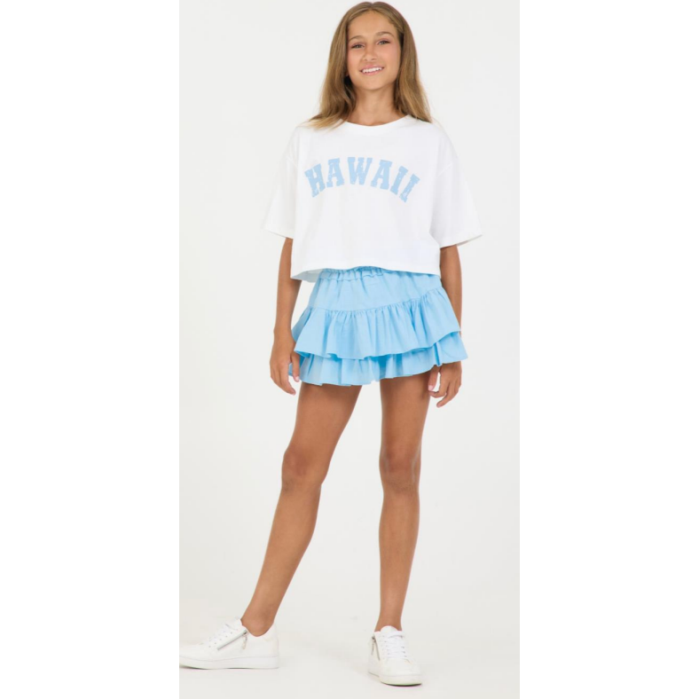 mini ruffle skort | sky blue