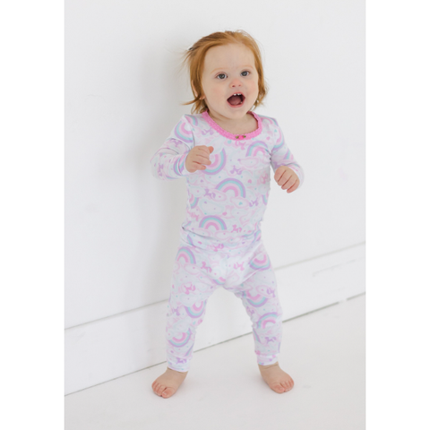 long sleeve pajama set | unicorn sky