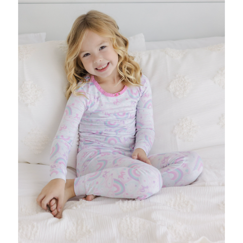 long sleeve pajama set | unicorn sky