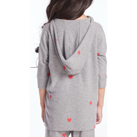 tiny hearts girls pullover hoodie