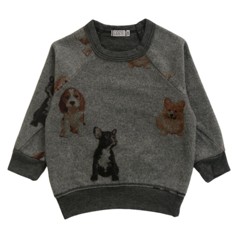 long sleeve crew pullover | dogs