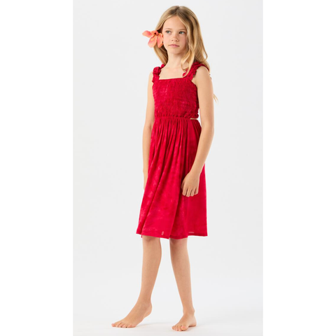 kids puka dress | marbled crimson