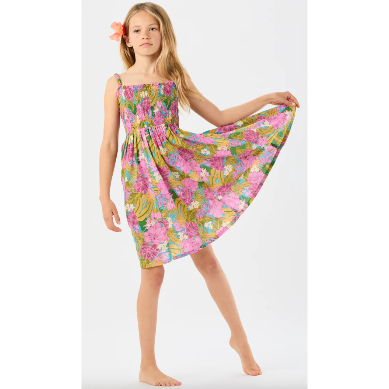 kids seaside dress | molokai floral tosca