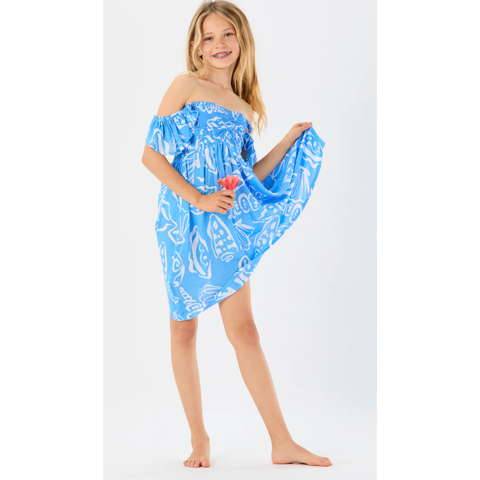 kids hollie dress | seashells sky