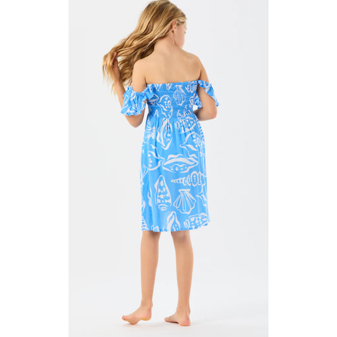 kids hollie dress | seashells sky