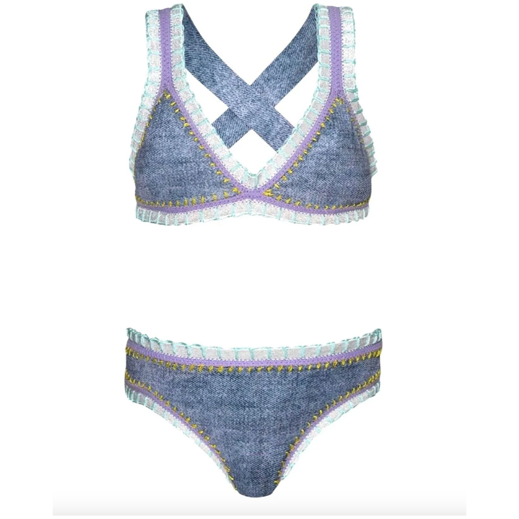 rainbow embroidered bikini | indie sky