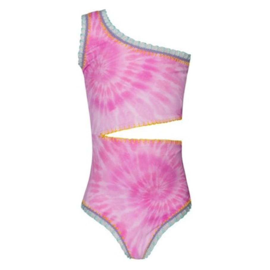 preorder rainbow embroidered cutout one piece | amalfi