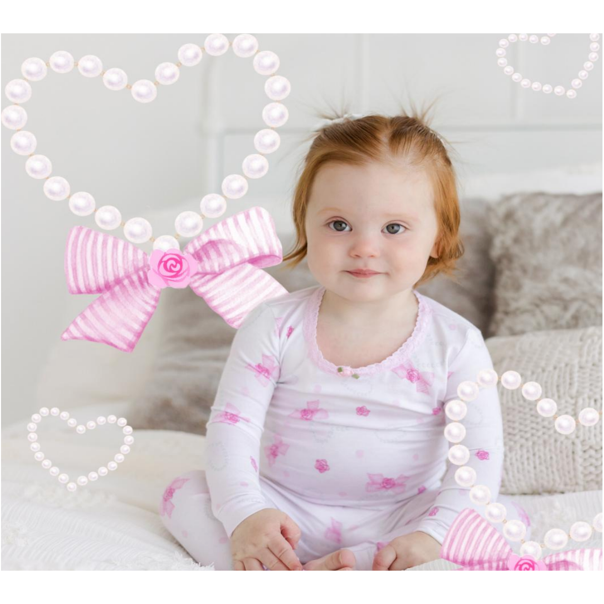 long sleeve pajama set | pearly hearts