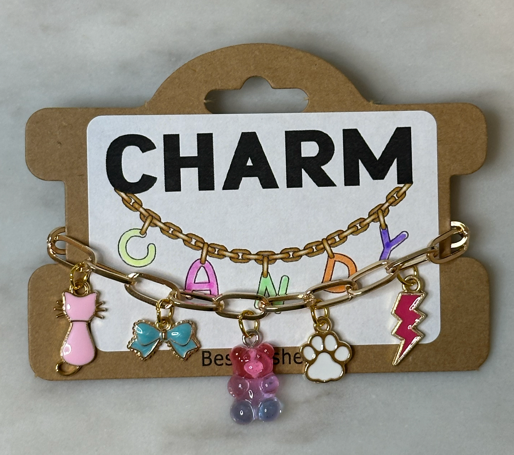 charm bracelet | pink lightning