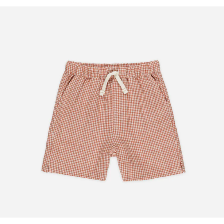 perry short || poppy gingham
