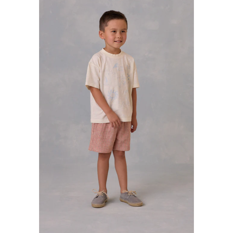 perry short || poppy gingham