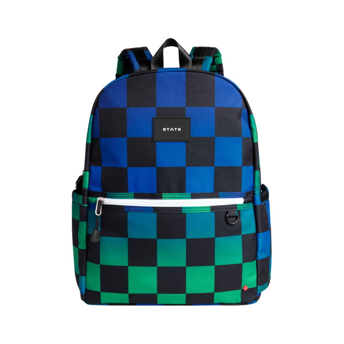 kane kids double pocket backpack | blue checkerboard